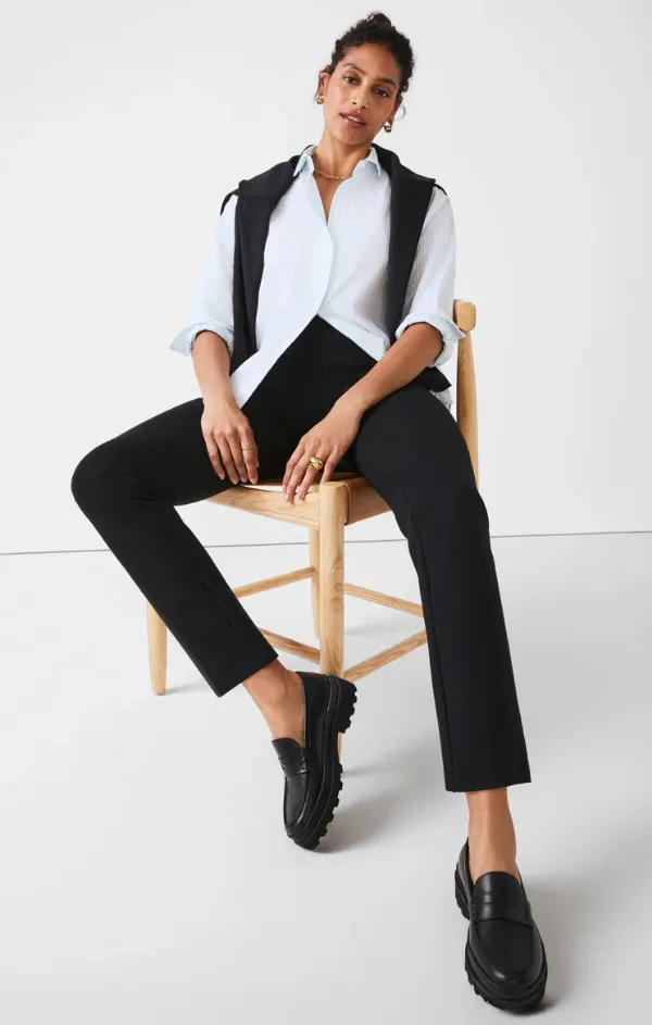 Slim Straight Ponte Pants Comfort Waist Supportive Fit