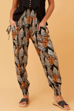 All Season Versatility LEAF PRINT BOHO HAREM PANTS