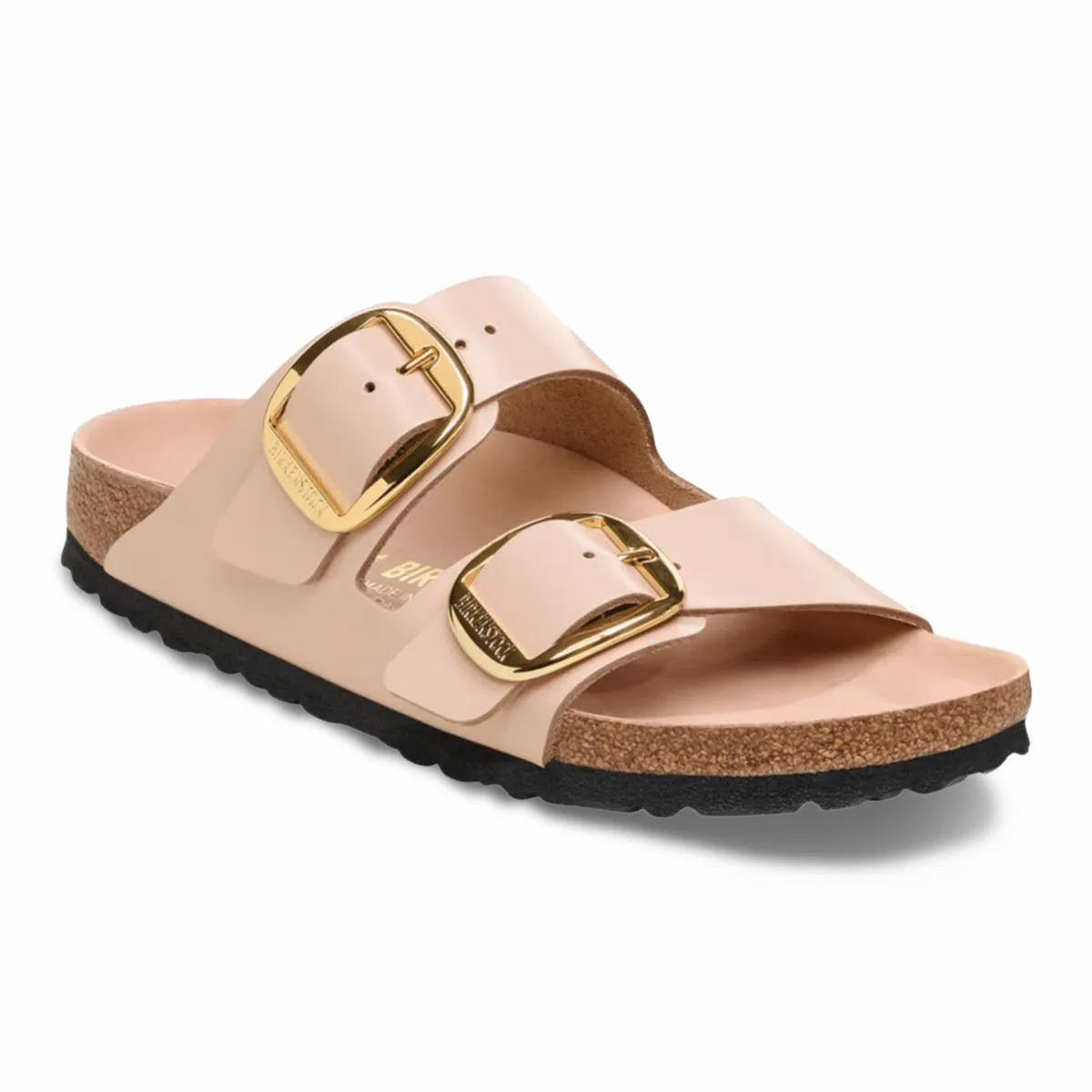 Walk Smart Outfit Essential Birkenstock Women's Arizona Big Buckle High Shine New Beige Leather