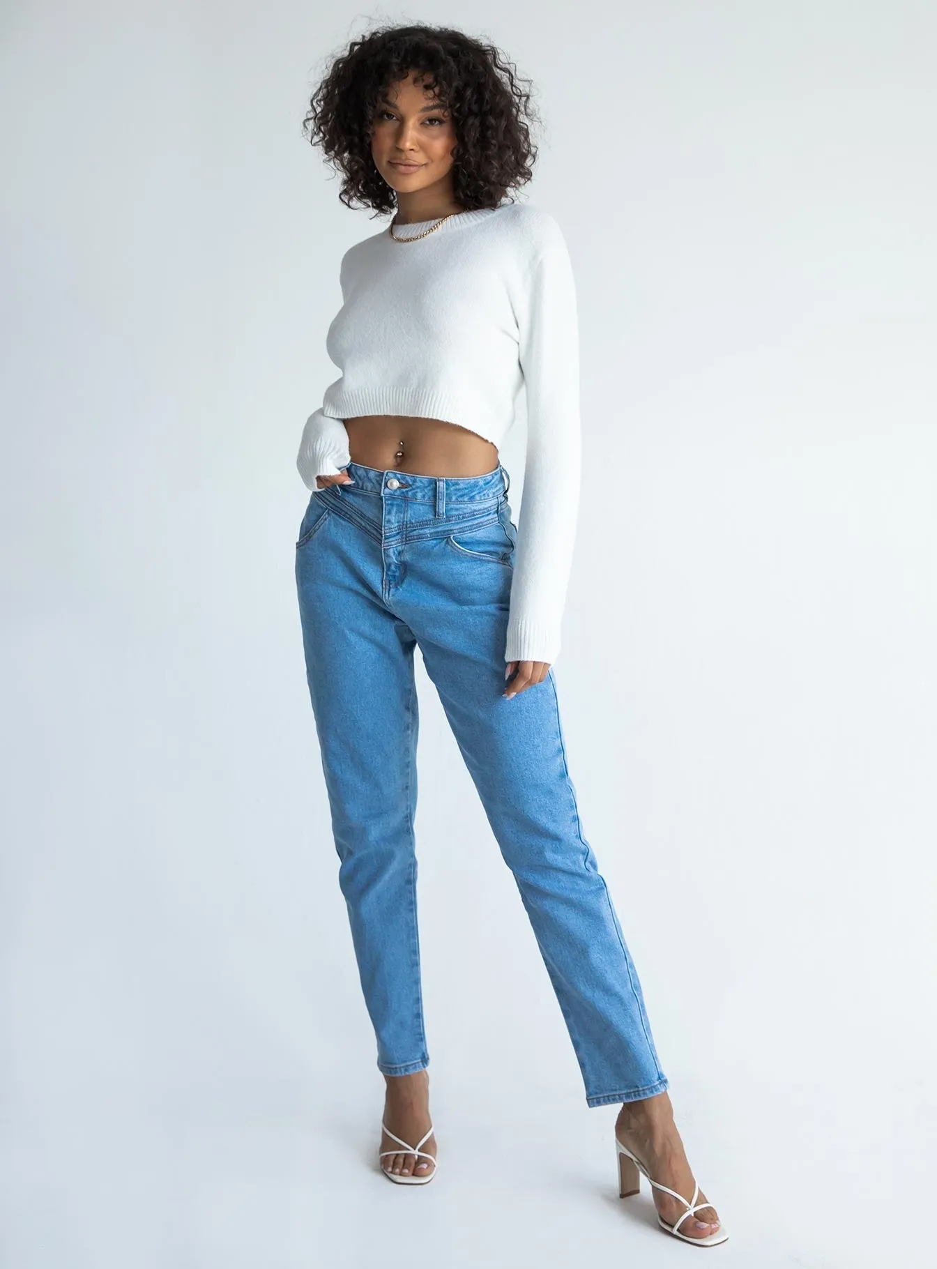 Home Comfort Bold Look Sunny Vibes Leila Yolk Mom Denim Jeans