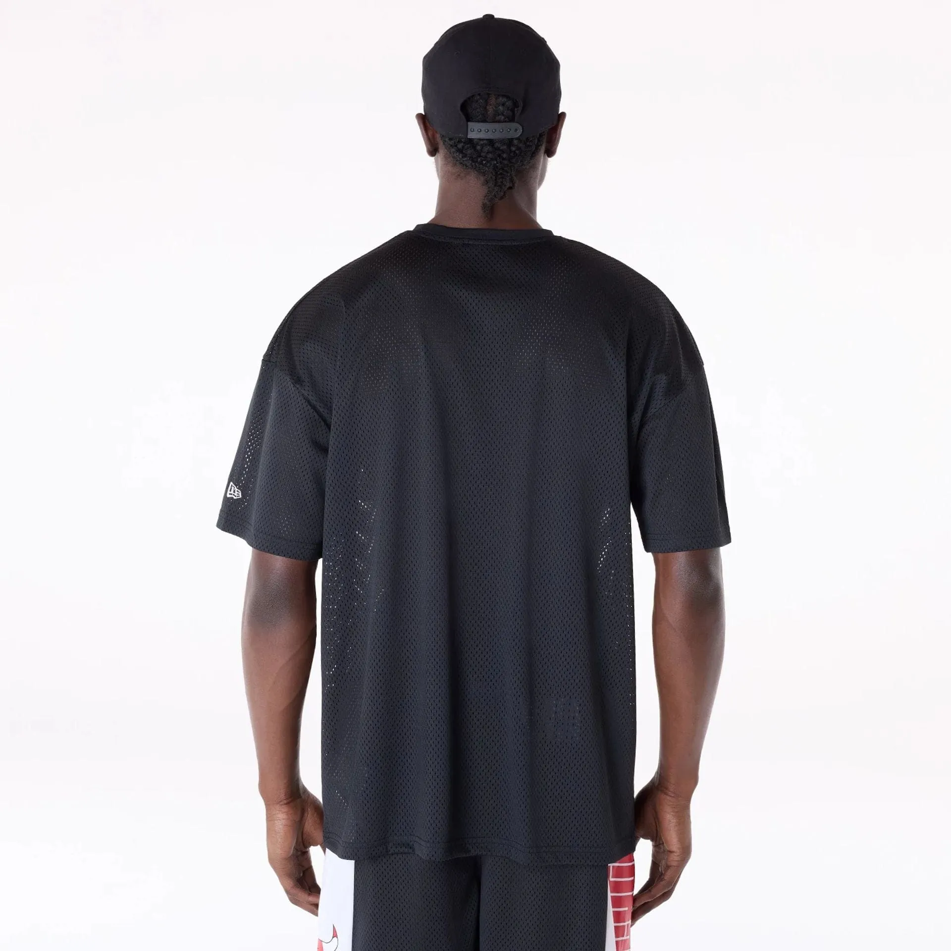 Chicago Bulls NBA Graphic Black Mesh T-Shirt Sport Wear Longline Hemline