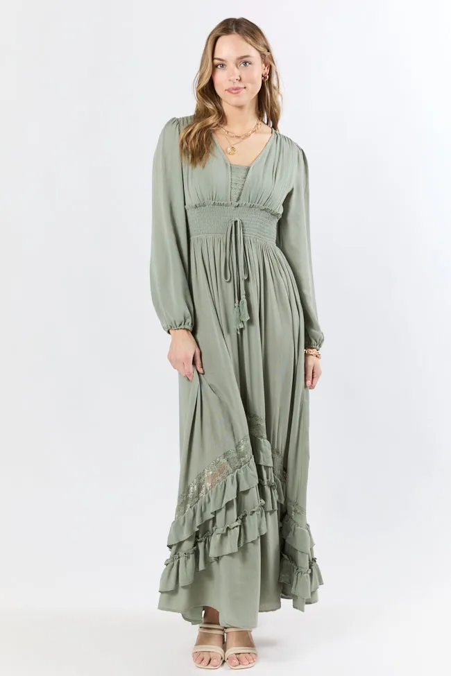 Lucky To Have You Sage Maxi Dress SALE flowy style travel mode