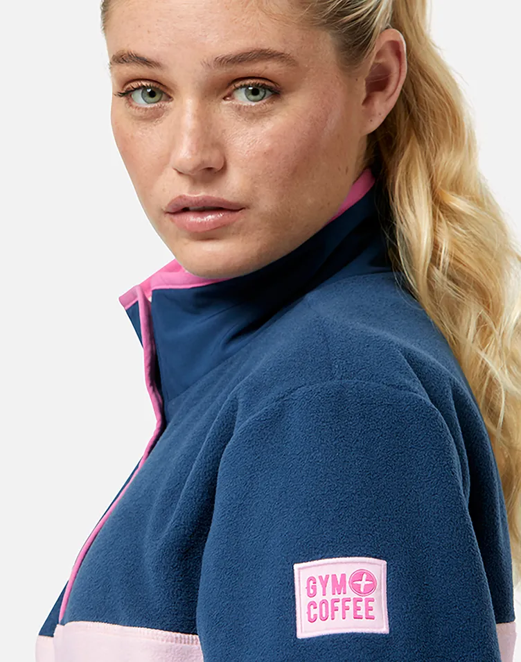 Classic Gear Half Snap Polar Fleece in Powder Pink