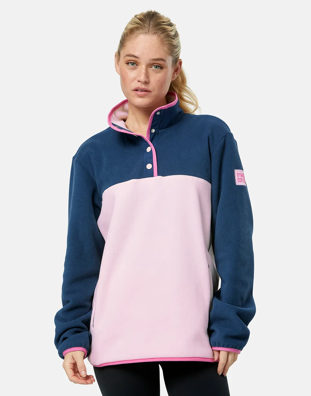 Half Snap Polar Fleece in Powder Pink Fast Wear Season Transition