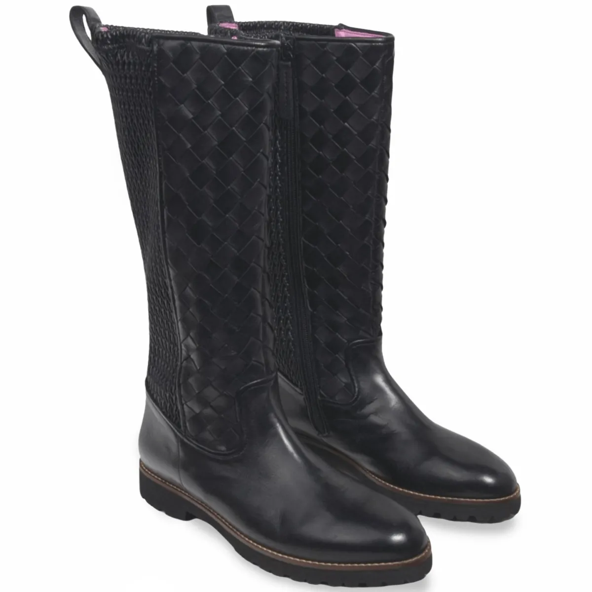 Non-Slip Sole Fast Stride Robert Zur Women's Blair Black Woven Leather