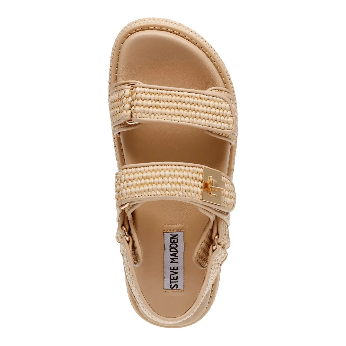 Steve Madden Women's Bigmona Natural Raffia Train Hike Club Meet