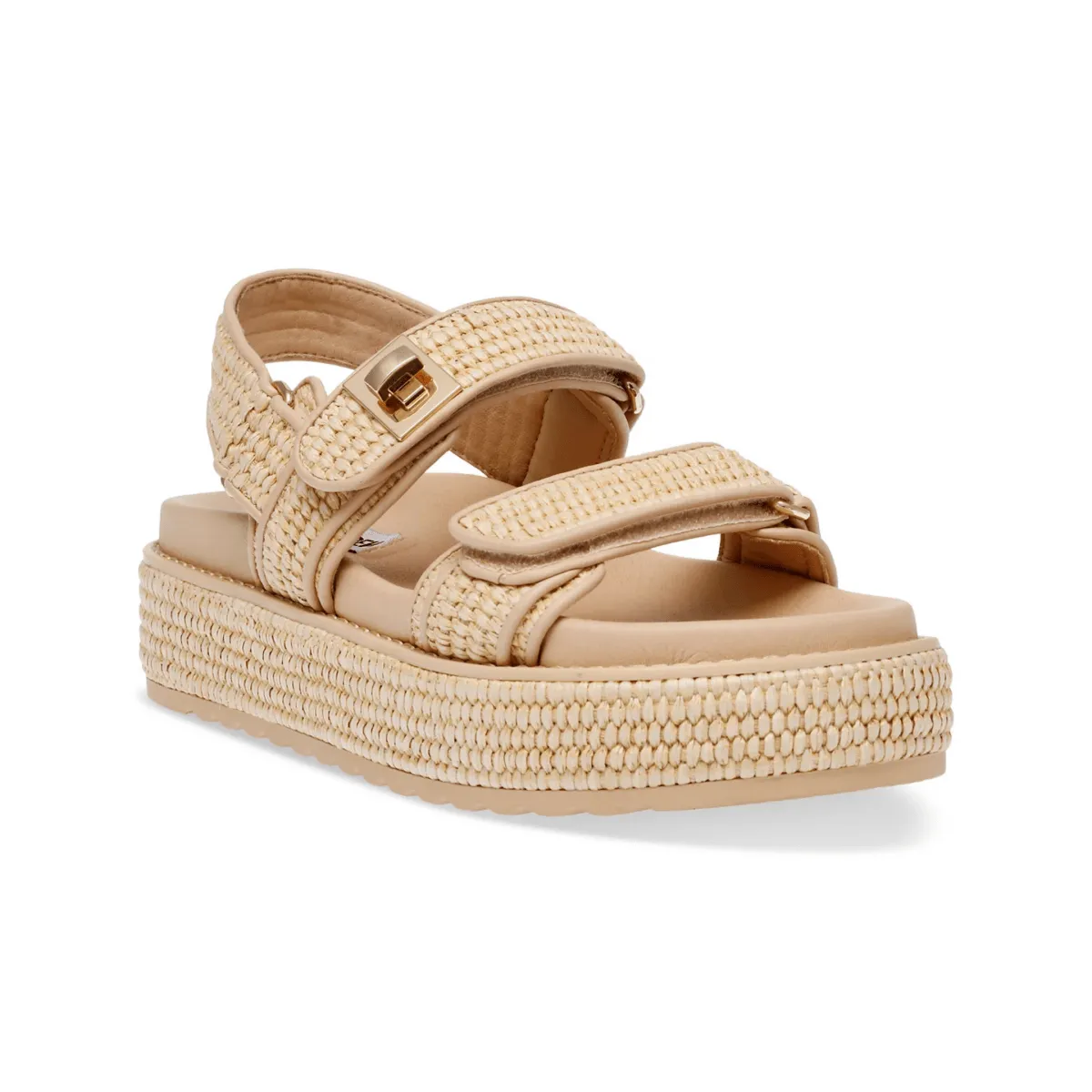 Steve Madden Women's Bigmona Natural Raffia Sneakers style Breathable mesh design