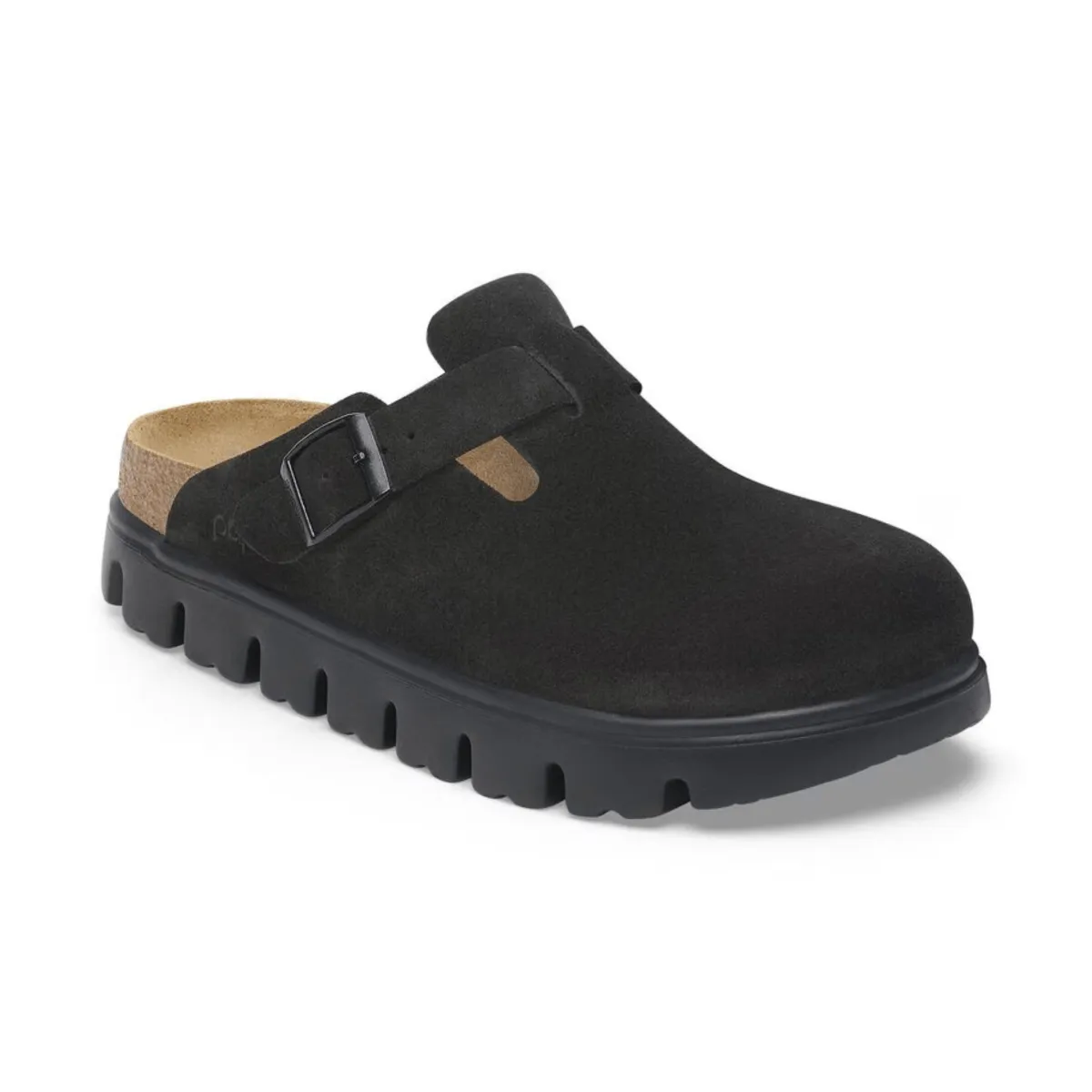 Birkenstock Women's Boston Chunky Black Suede AntiOdor Light Look