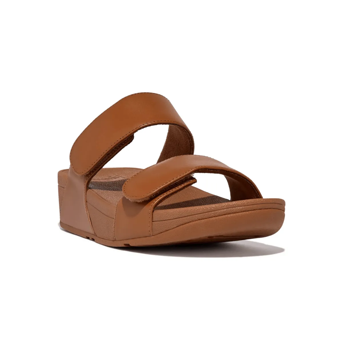 FitFlop Women's Lulu Adjustable Light Tan Leather All Day Comfort Feature Mild Support