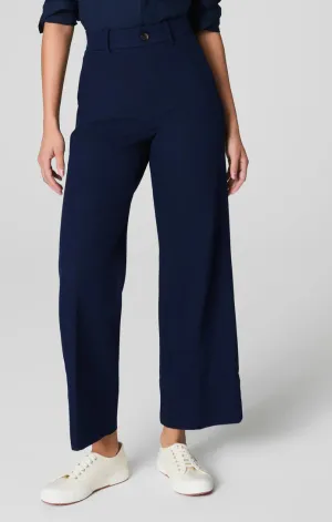 Movement Comfort Quick-Dry Material Stretch Twill Cropped Wide Leg Pant