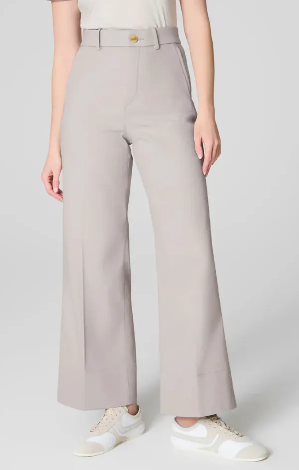 Stretch Twill Cropped Wide Leg Pant Cozy and Relaxed All Day Wear Comfort