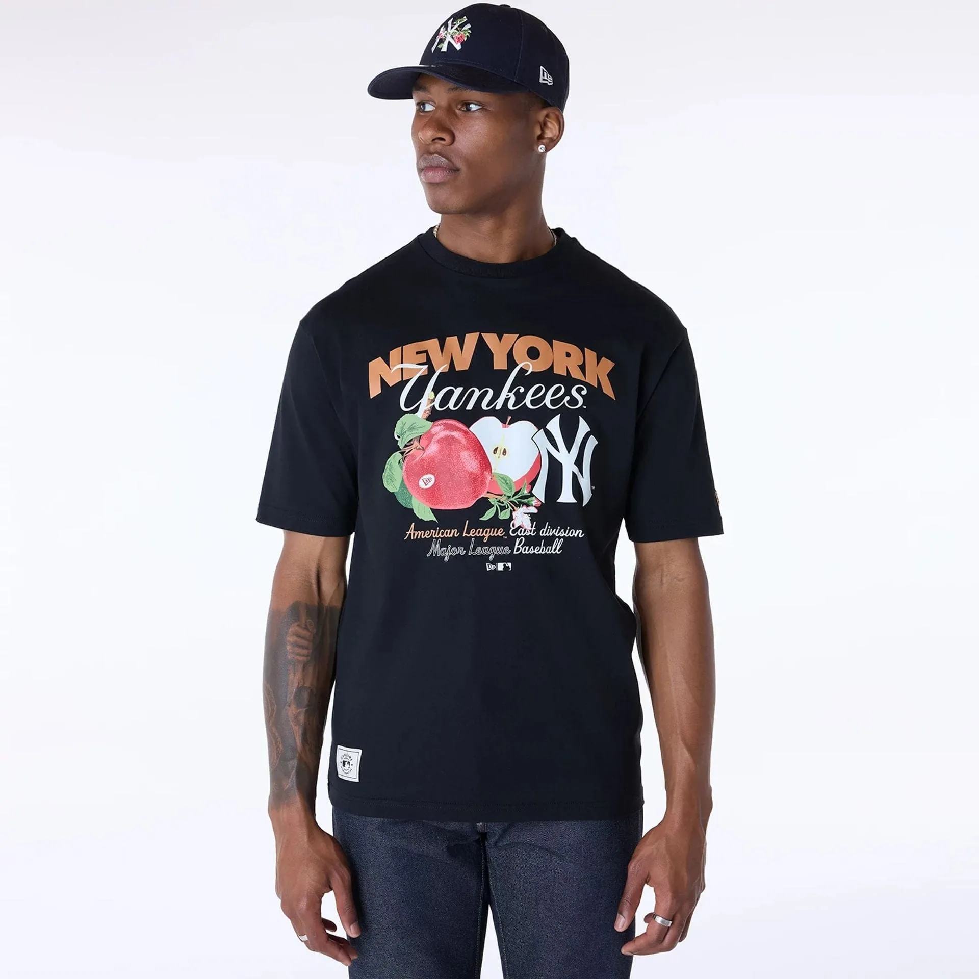 New York Yankees MLB Fruit Black T-Shirt Minimalist Design NonIrritatingTags