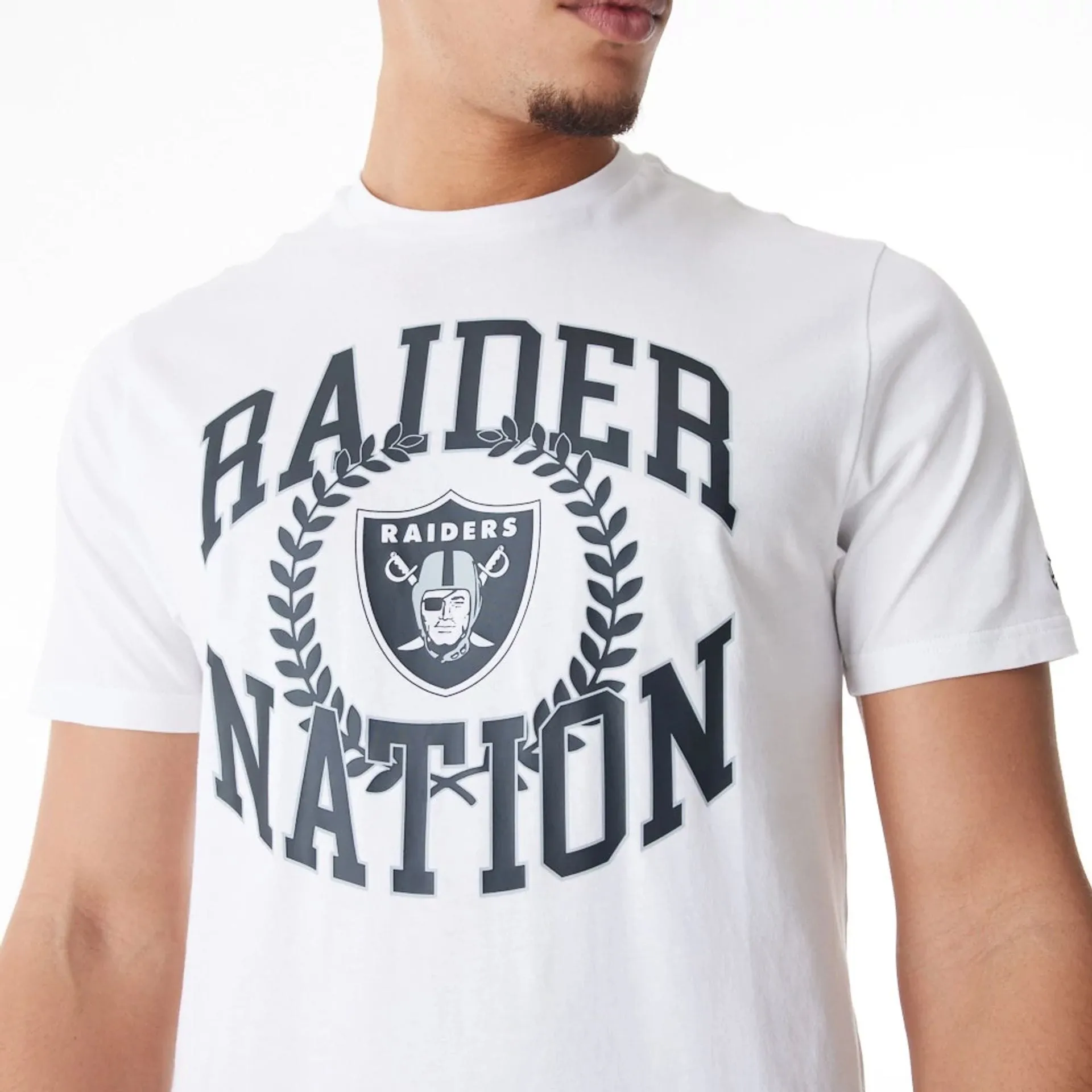 Las Vegas Raiders NFL Laurel Graphic White T-Shirt Comfy Layer