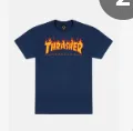 UVProtectionFinish THRASHER FLAME TSHIRT (NAVY)