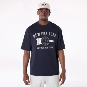 Sport Flex Sleek Layers New Era Graphic Navy Oversized T-Shirt
