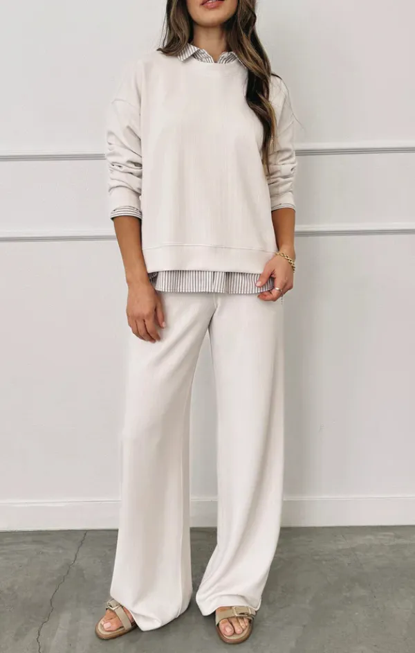 Fashionable Appeal Rib Scuba Wide Leg Pant