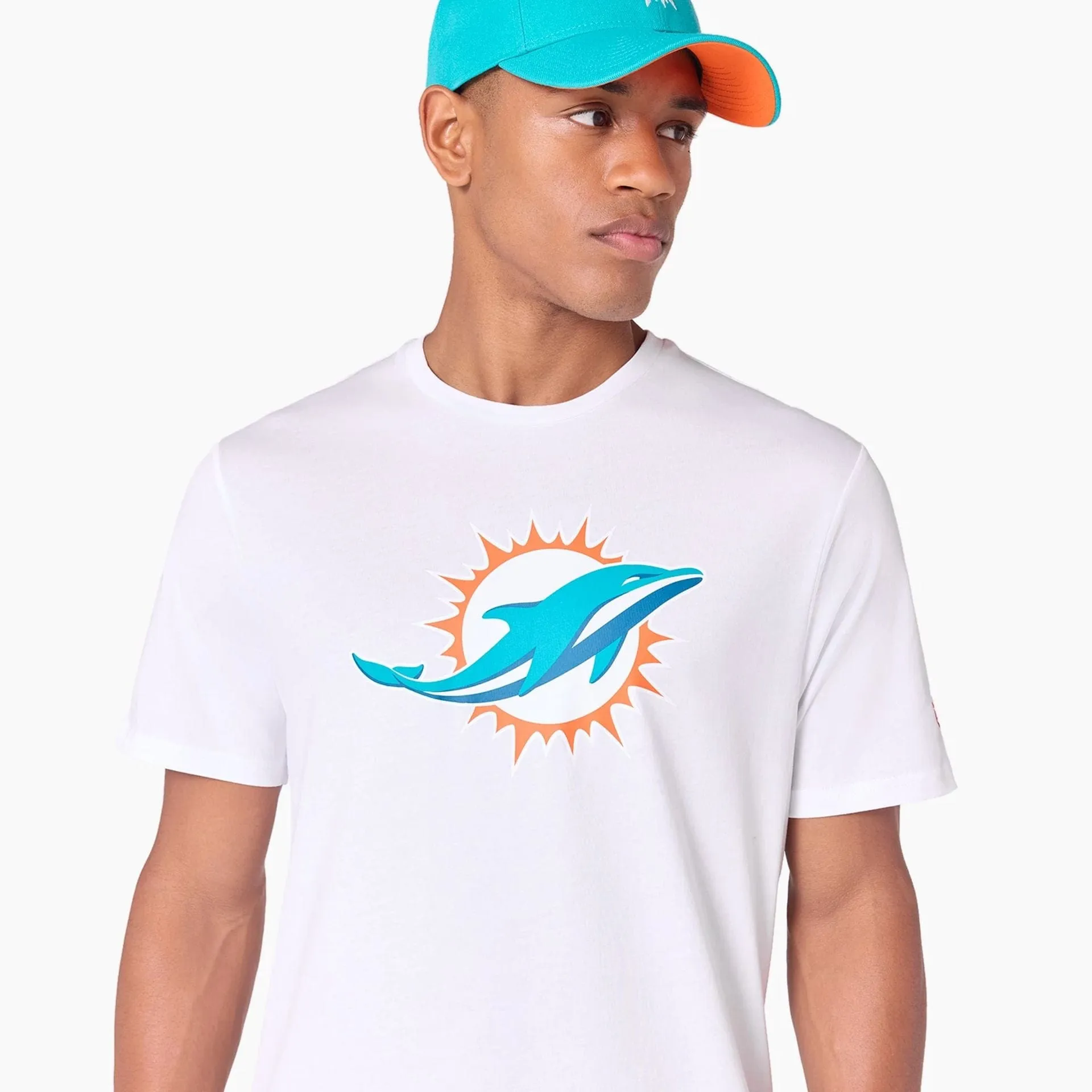 Miami Dolphins NFL White T-Shirt EasyCare Fabric Casual Comfort Design