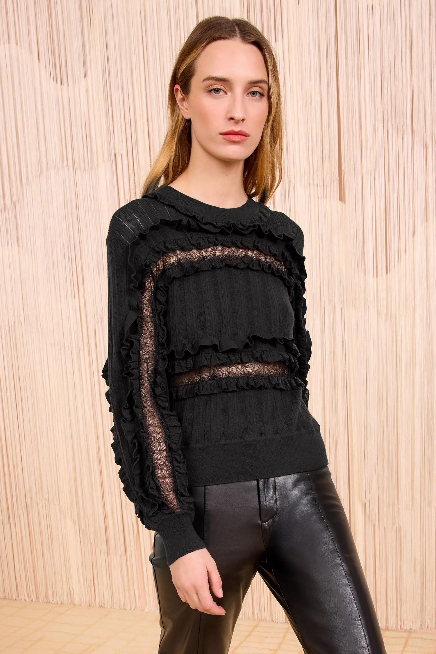 Boss Vibe Wonder Core Demma Long Sleeve Knit Pullover - Noir