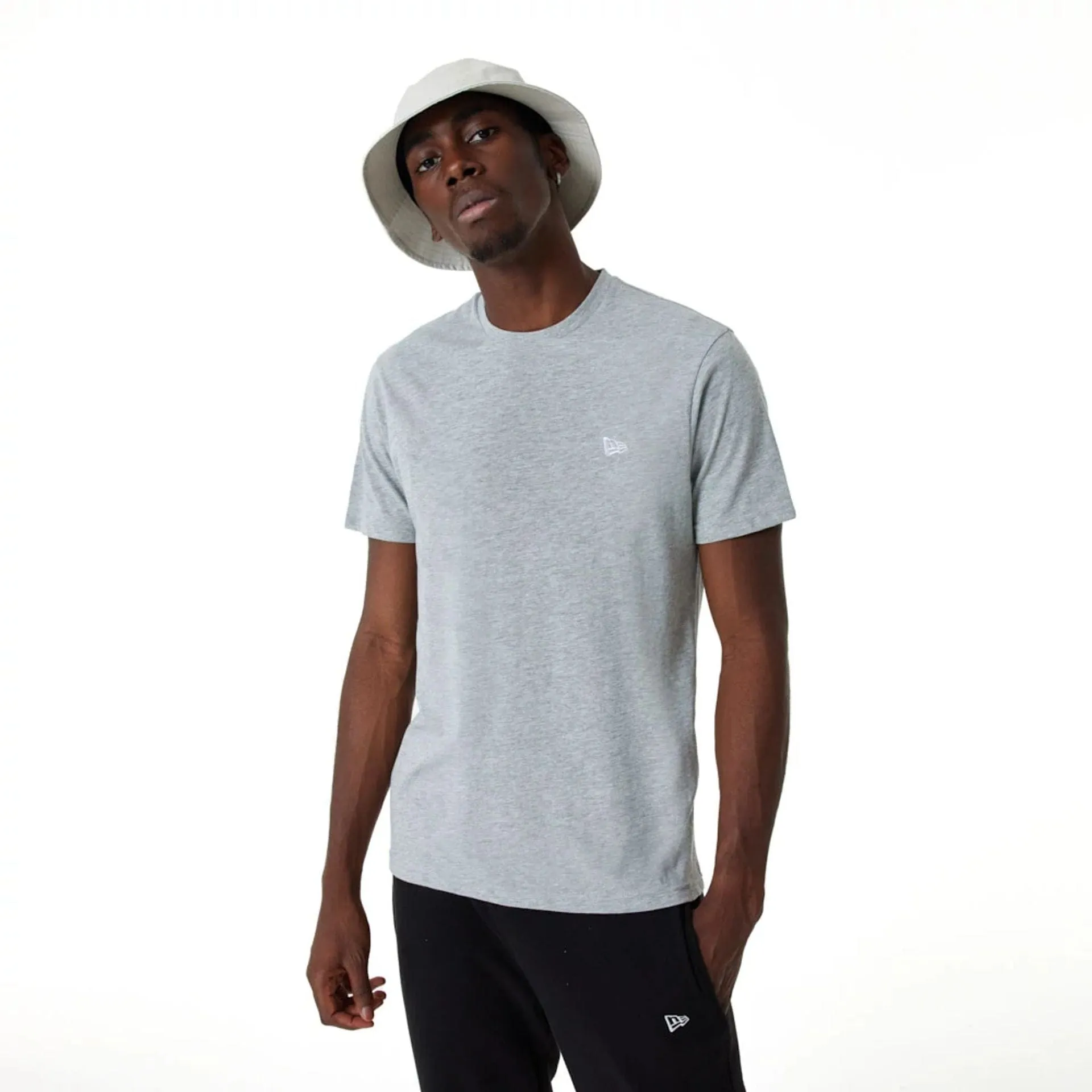 New Era Essential Grey T-Shirt Comfy Fit Fade Resistant Dye