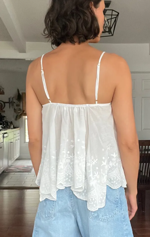 Cozy Sweatshirt Capri Scalloped Cami