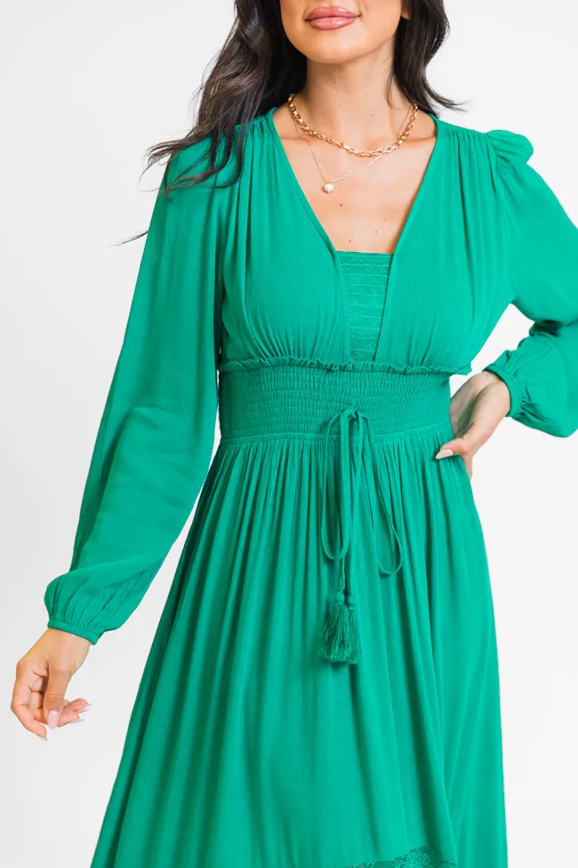 Casual Vibes Lace Soft Lucky To Have You Jade Maxi Dress SALE