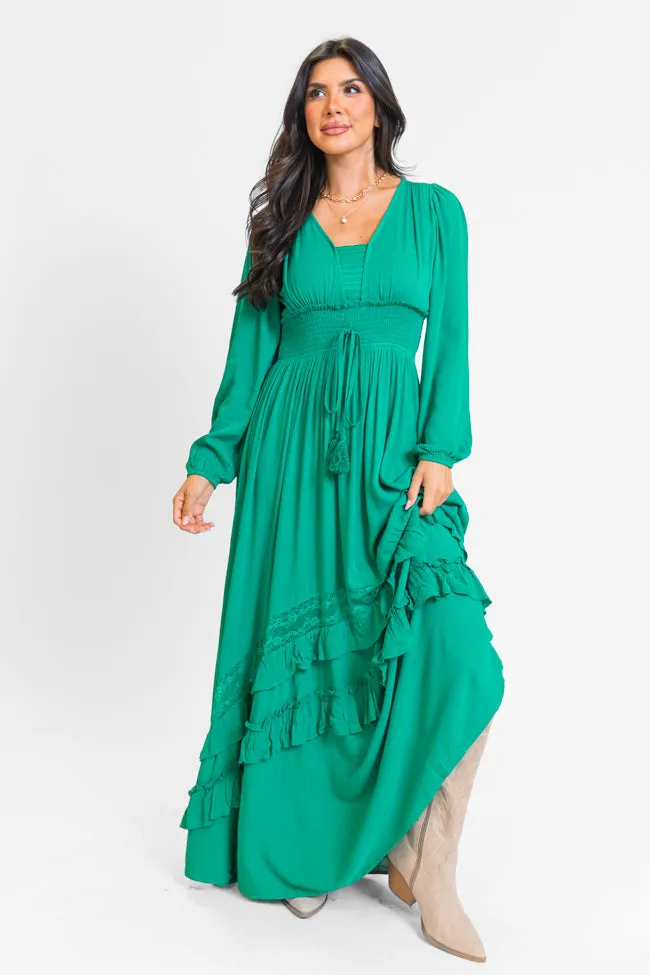 Minimalist Waistband Trendy Comfort Lucky To Have You Jade Maxi Dress SALE