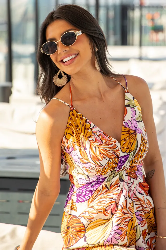 HighElasticity Fiber Still Glow Lush Tropics Tropical Print Jumpsuit FINAL SALE