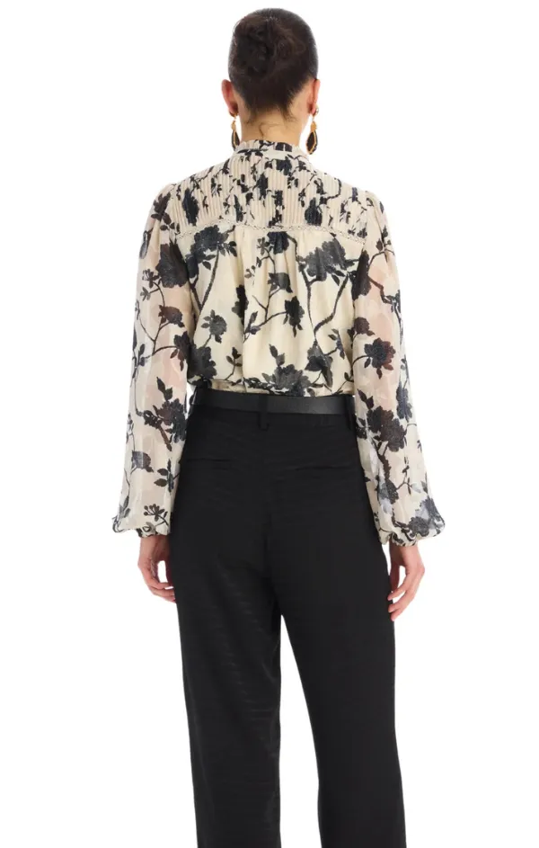 MultiPanelCut RollUp Sleeves Monica Blouse