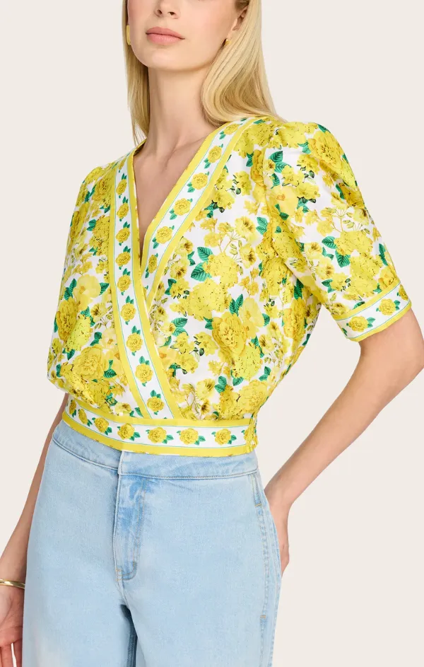Rema Floral Poplin Blouse Thick Fiber Lightweight Composite
