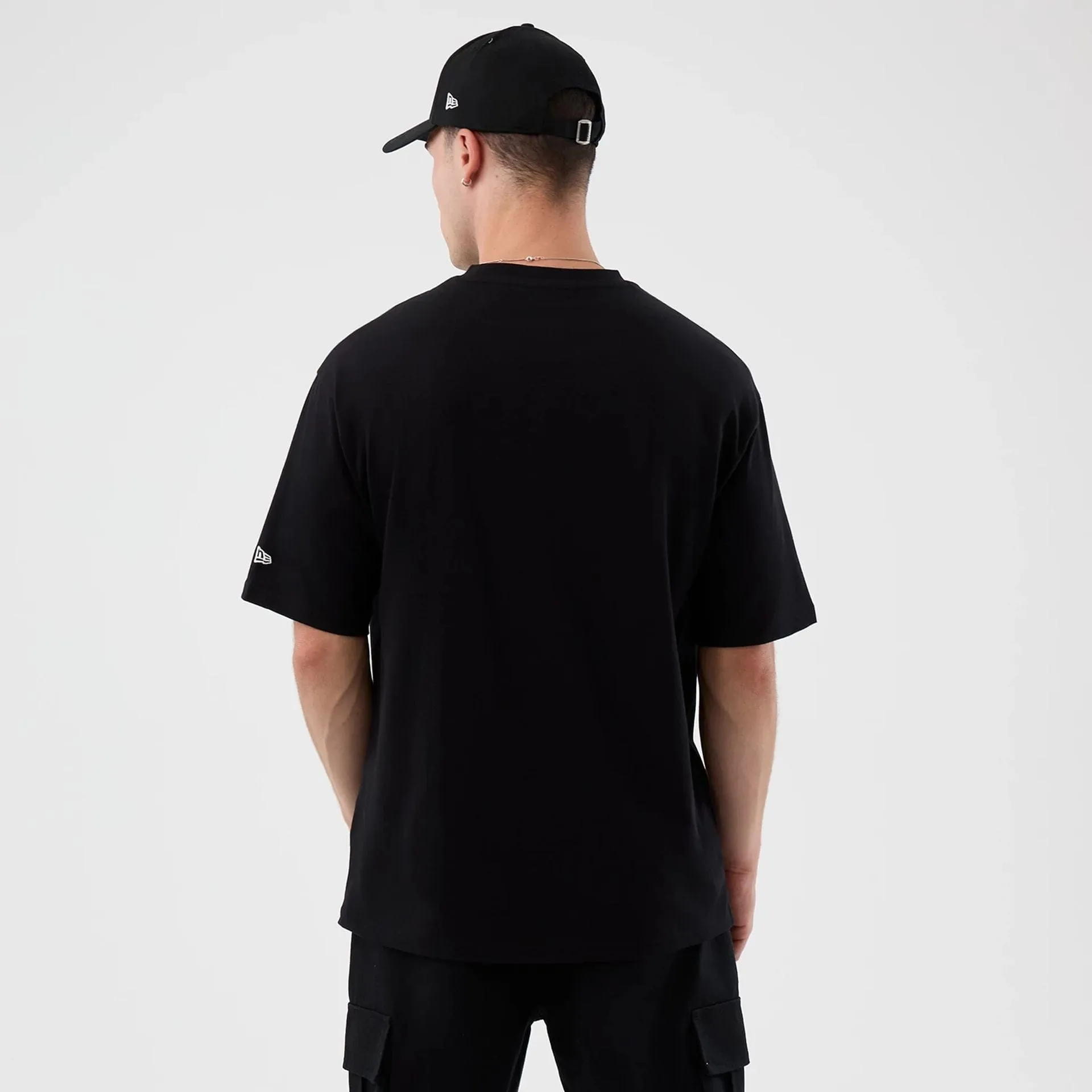 Madrid Game NFL International Series Games Black Oversized T-Shirt Cross Grain Knit Casual Active