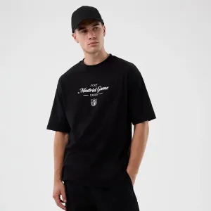 Comfort Stretch Wear Madrid Game NFL International Series Games Black Oversized T-Shirt