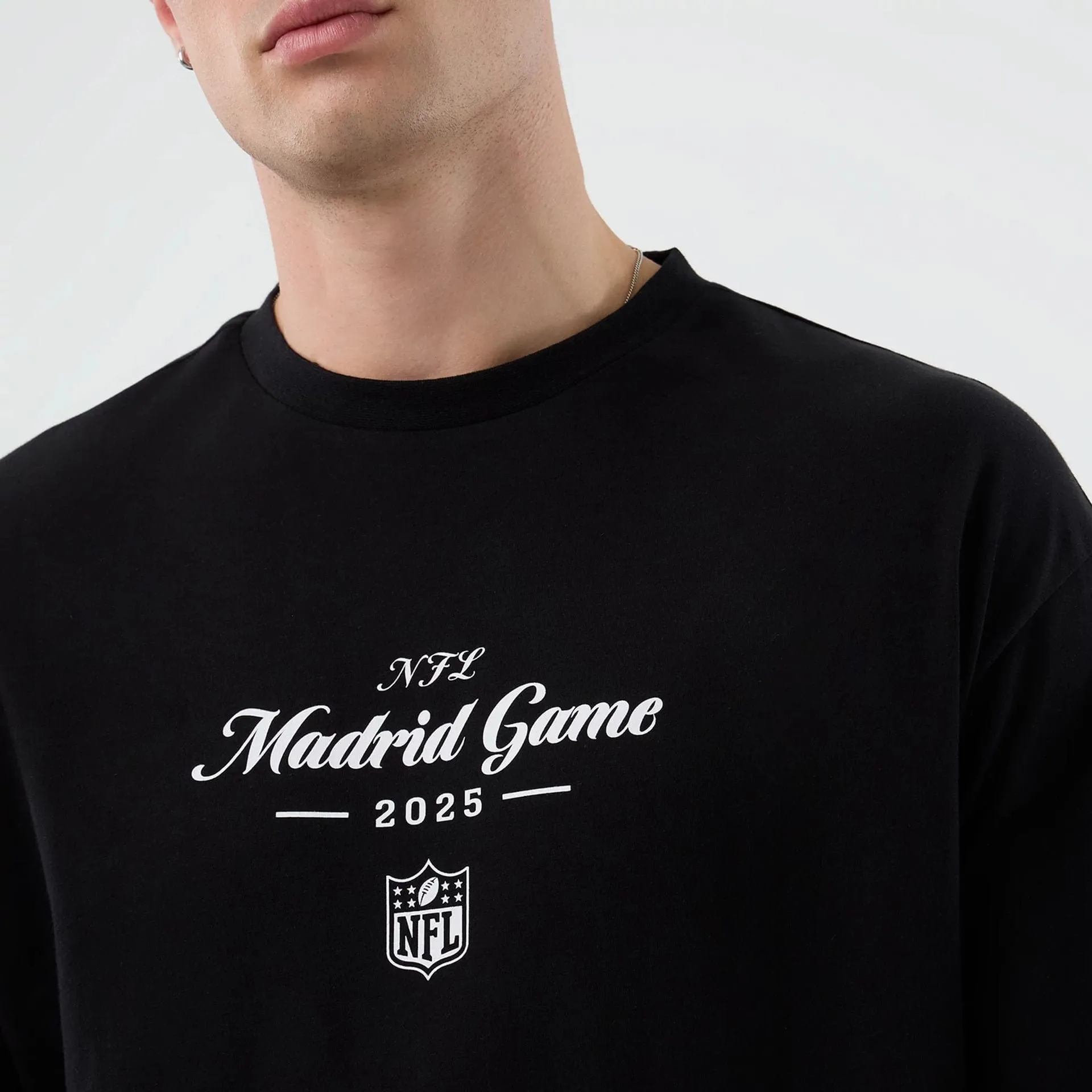 Madrid Game NFL International Series Games Black Oversized T-Shirt Spring Wear