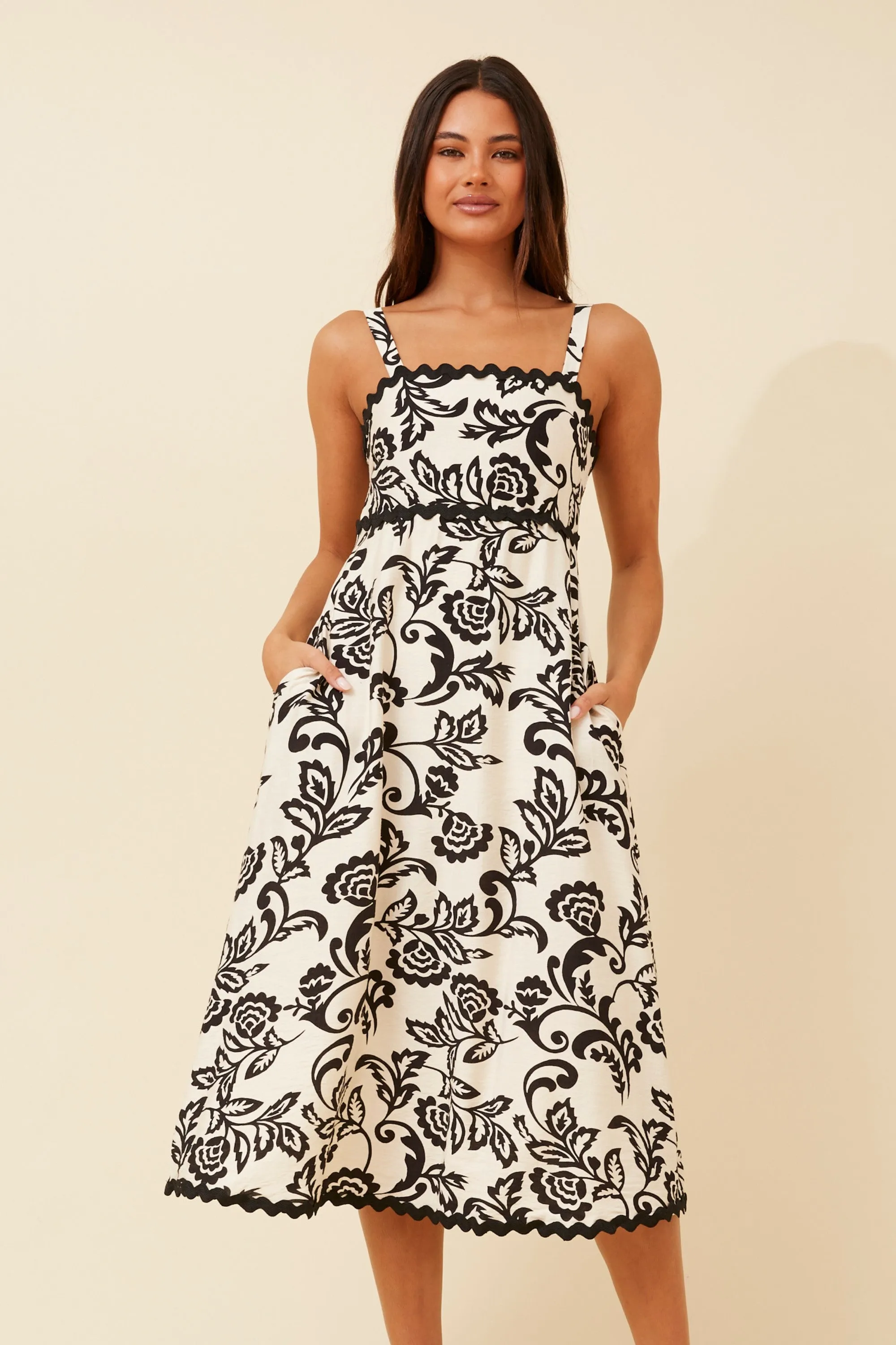 Lawn Soft MAKENNA RIC RAC MIDI DRESS