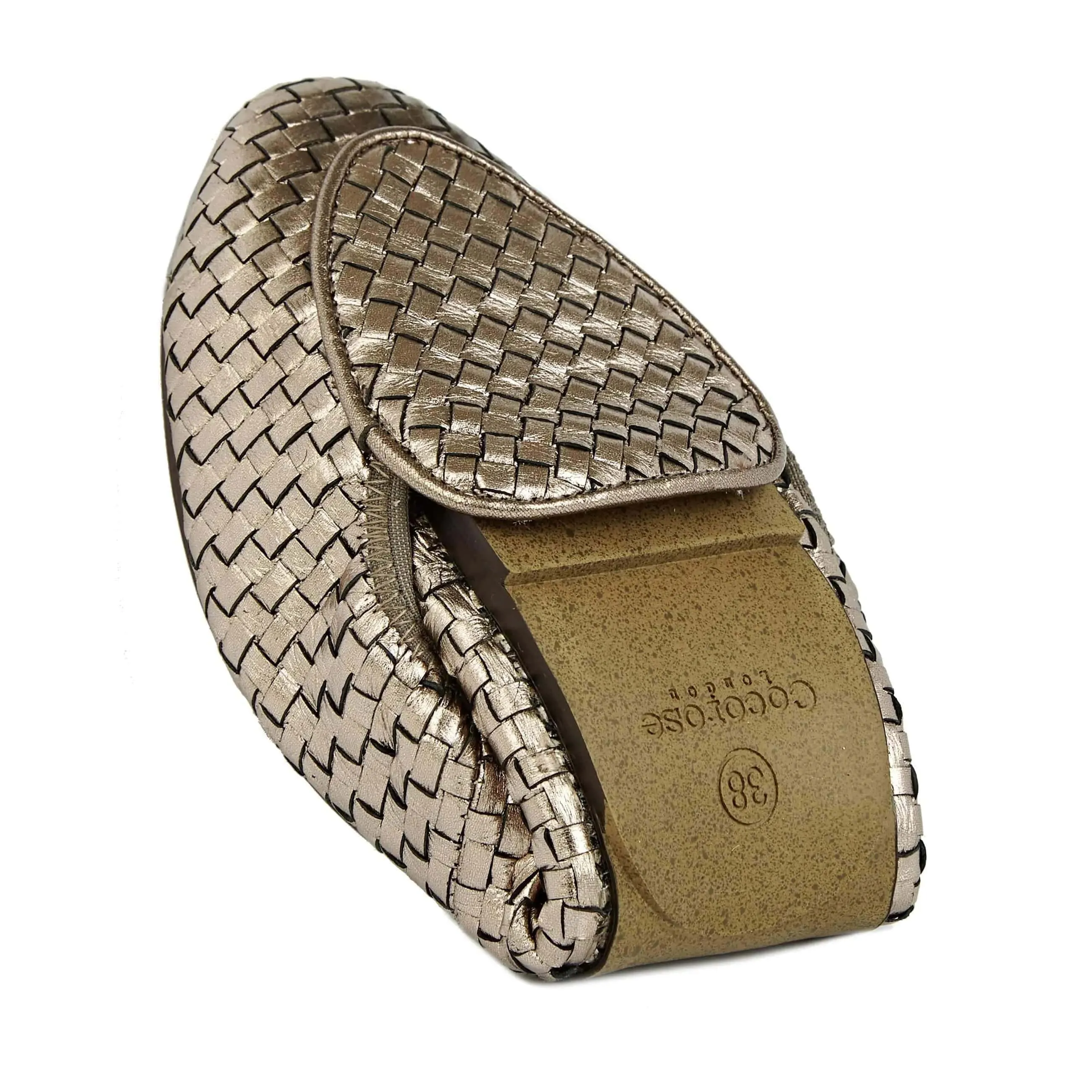 Clapham - Pewter Woven Leather Loafers River Trek Night Jog