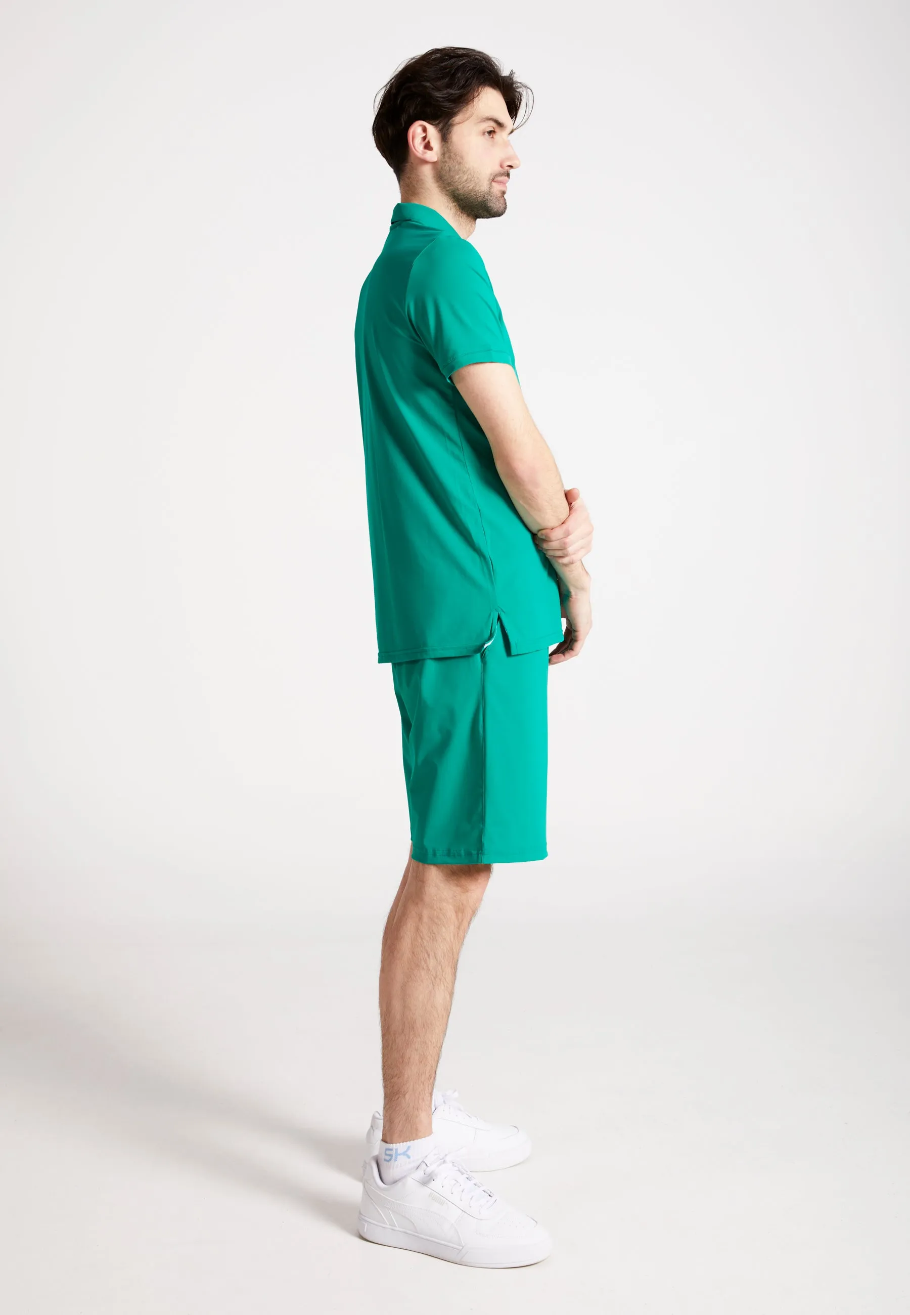 Cozy Stretch Men & boys Tennis Polo Shirt, emerald green