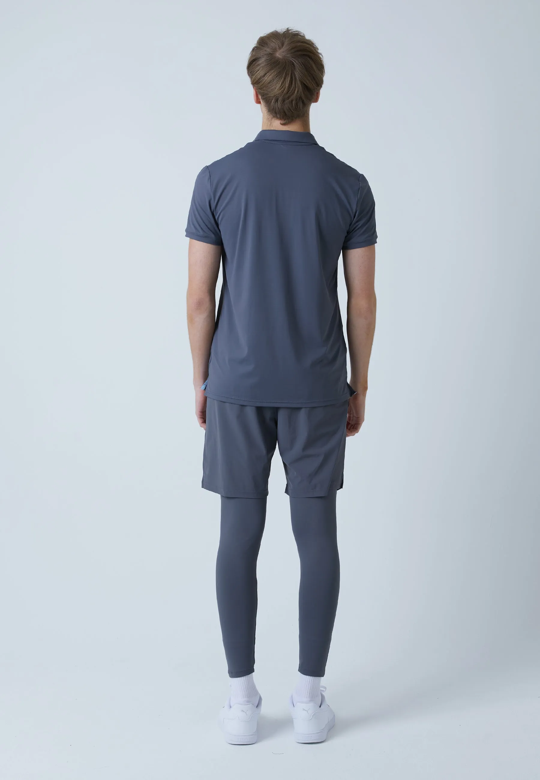 SoftenedTexturedWeave V neck style Men & boys Tennis Polo Shirt, grey