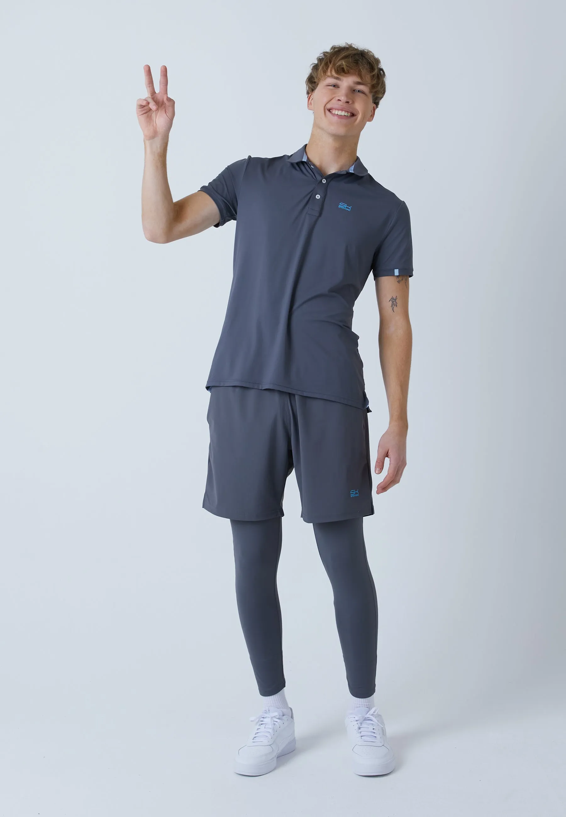 Anti Pilling Surface Men & boys Tennis Polo Shirt, grey