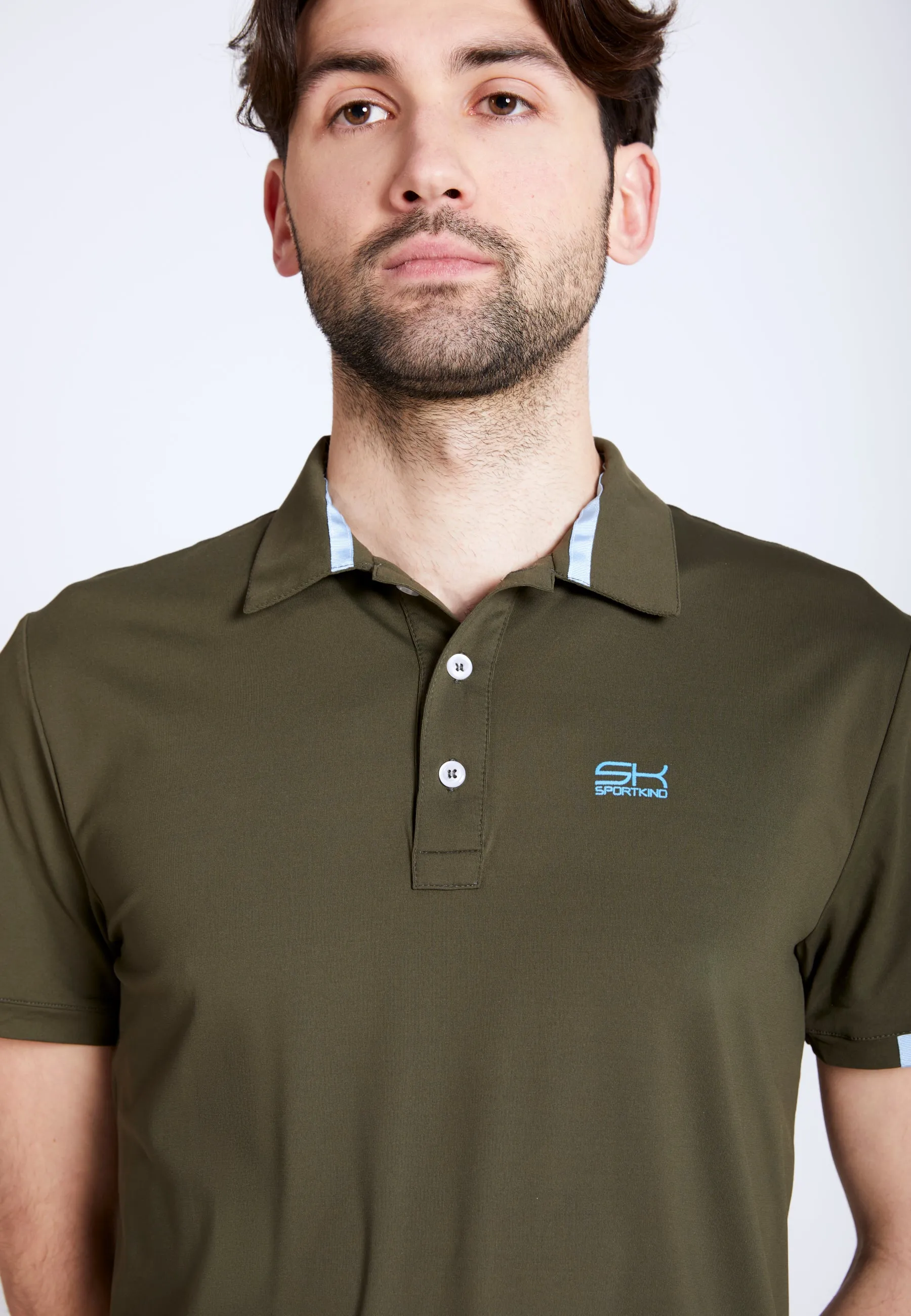 Men & boys Tennis Polo Shirt, khaki Machine washable Soft Touch Fit