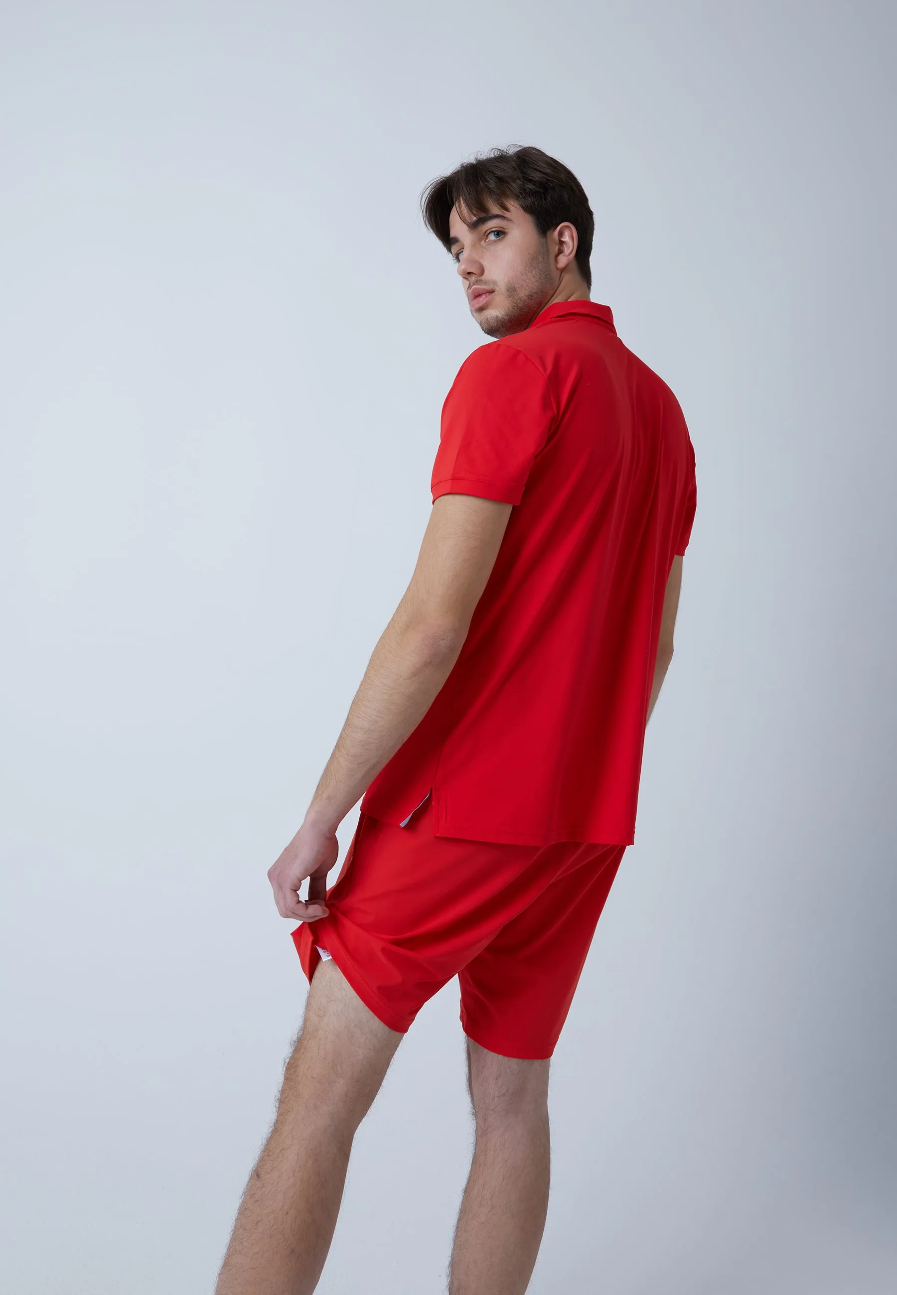 Men & boys Tennis Polo Shirt, red Cozy Look Wear