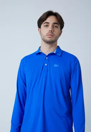 Street Ready Men Tennis Longsleeve Polo Shirt, cobalt blue