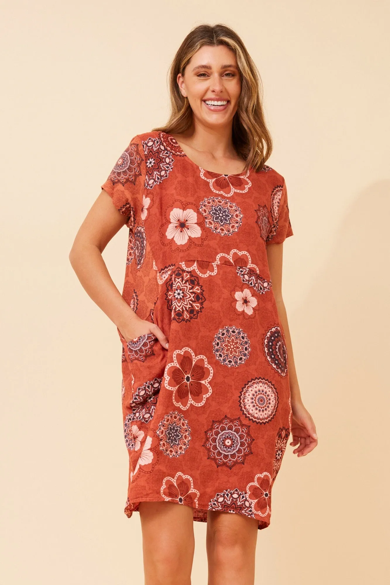Night wear Feminine Vibe MESSINA FLORAL LINEN DRESS