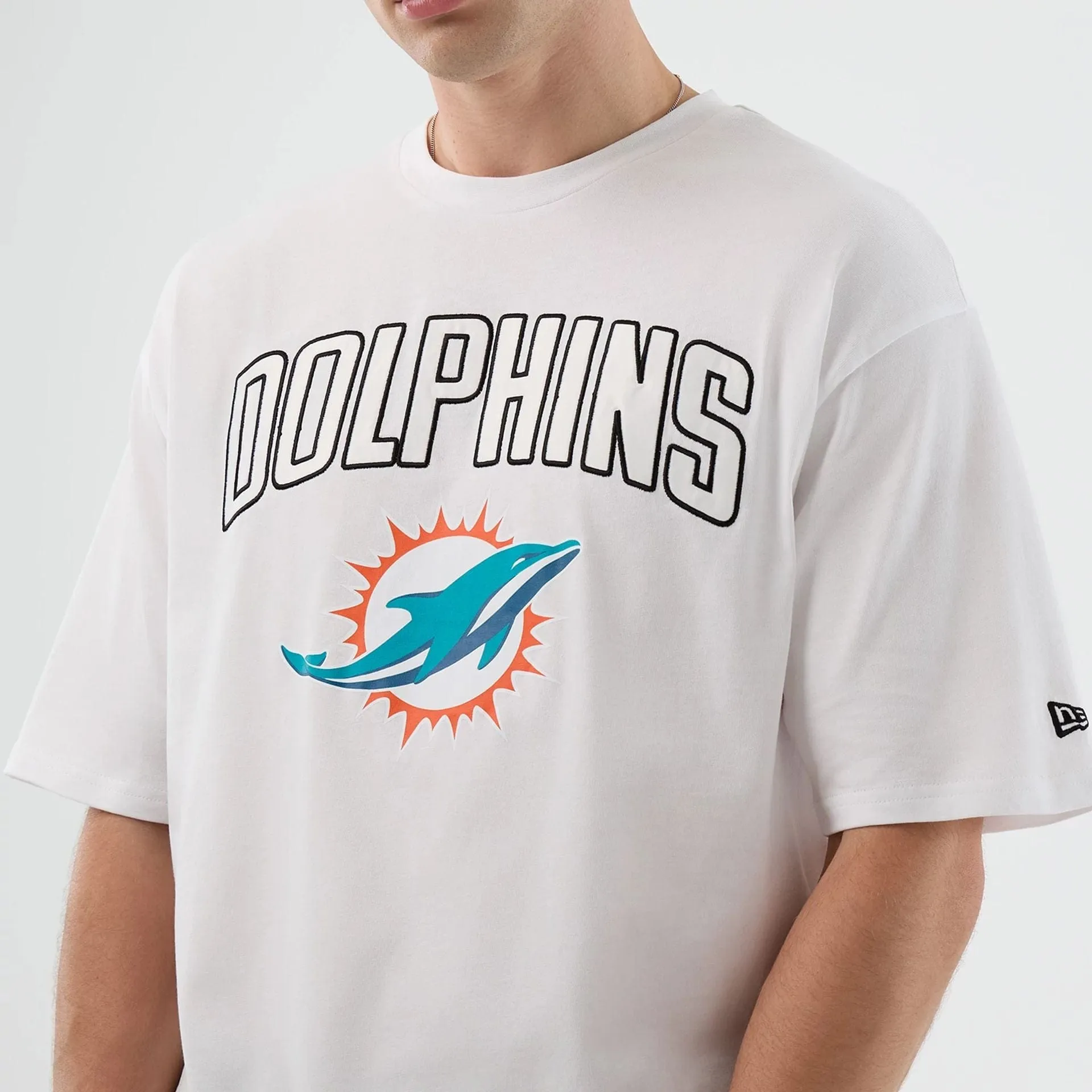 All-Weather Wear Cozy Wardrobe Miami Dolphins NFL International Series Games White Oversized T-Shirt