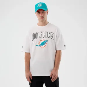 Trendy Comfort Fit Miami Dolphins NFL International Series Games White Oversized T-Shirt