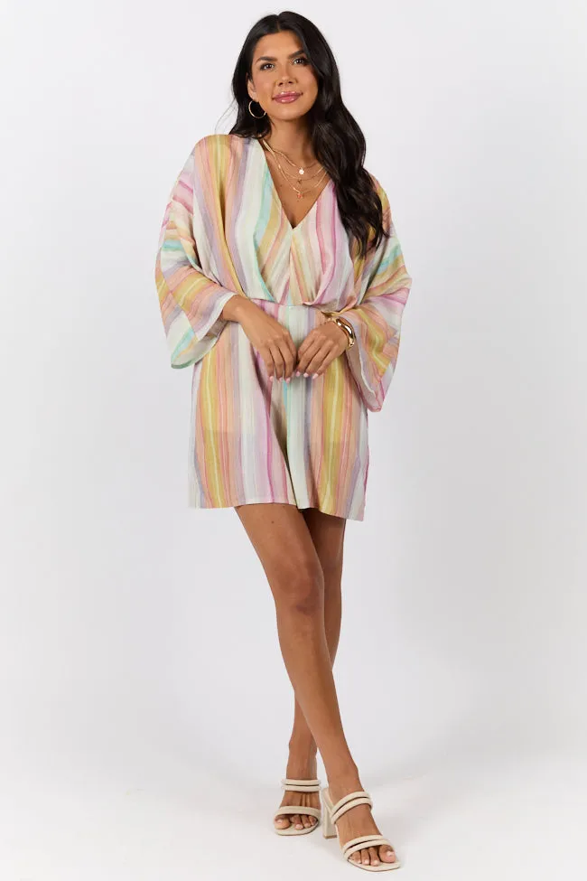 Nights In Watercolor Multi Print Romper FINAL SALE Comfortable Jumpsuit