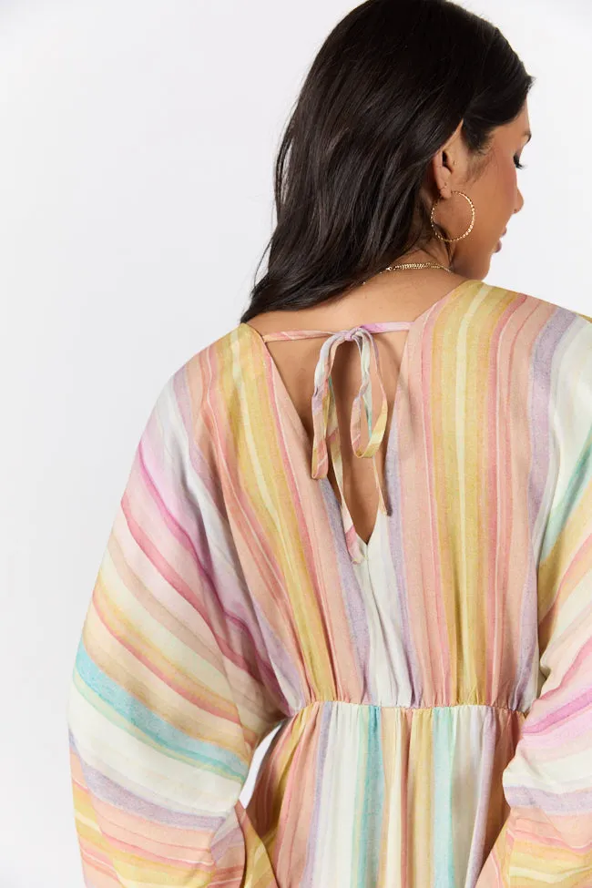 Nights In Watercolor Multi Print Romper FINAL SALE Stylish Protection HighDensity Weave