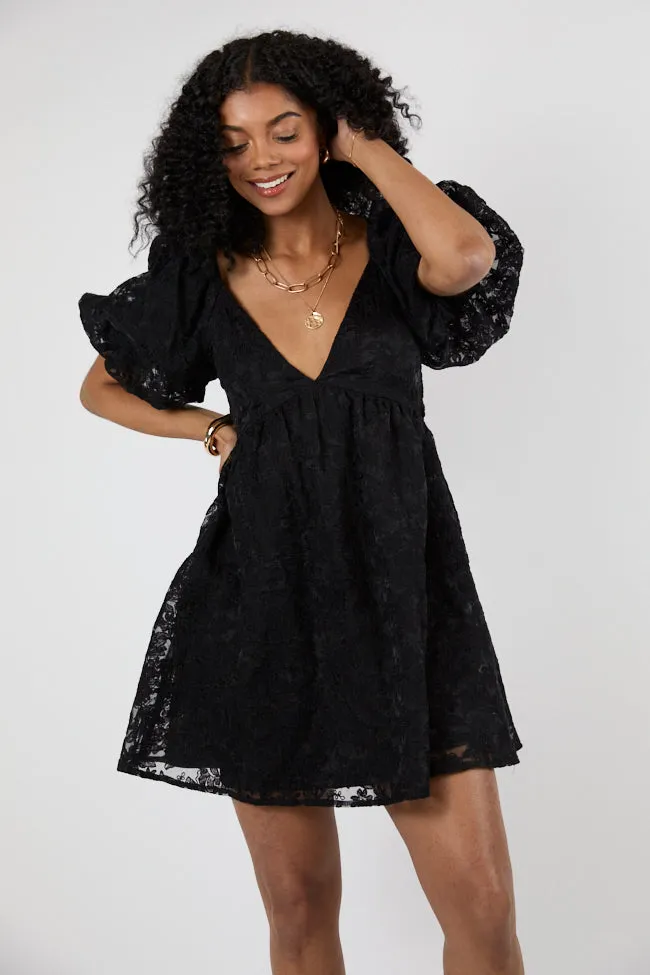 Relax Feel Midnight Muse Black Lace Babydoll Dress SALE