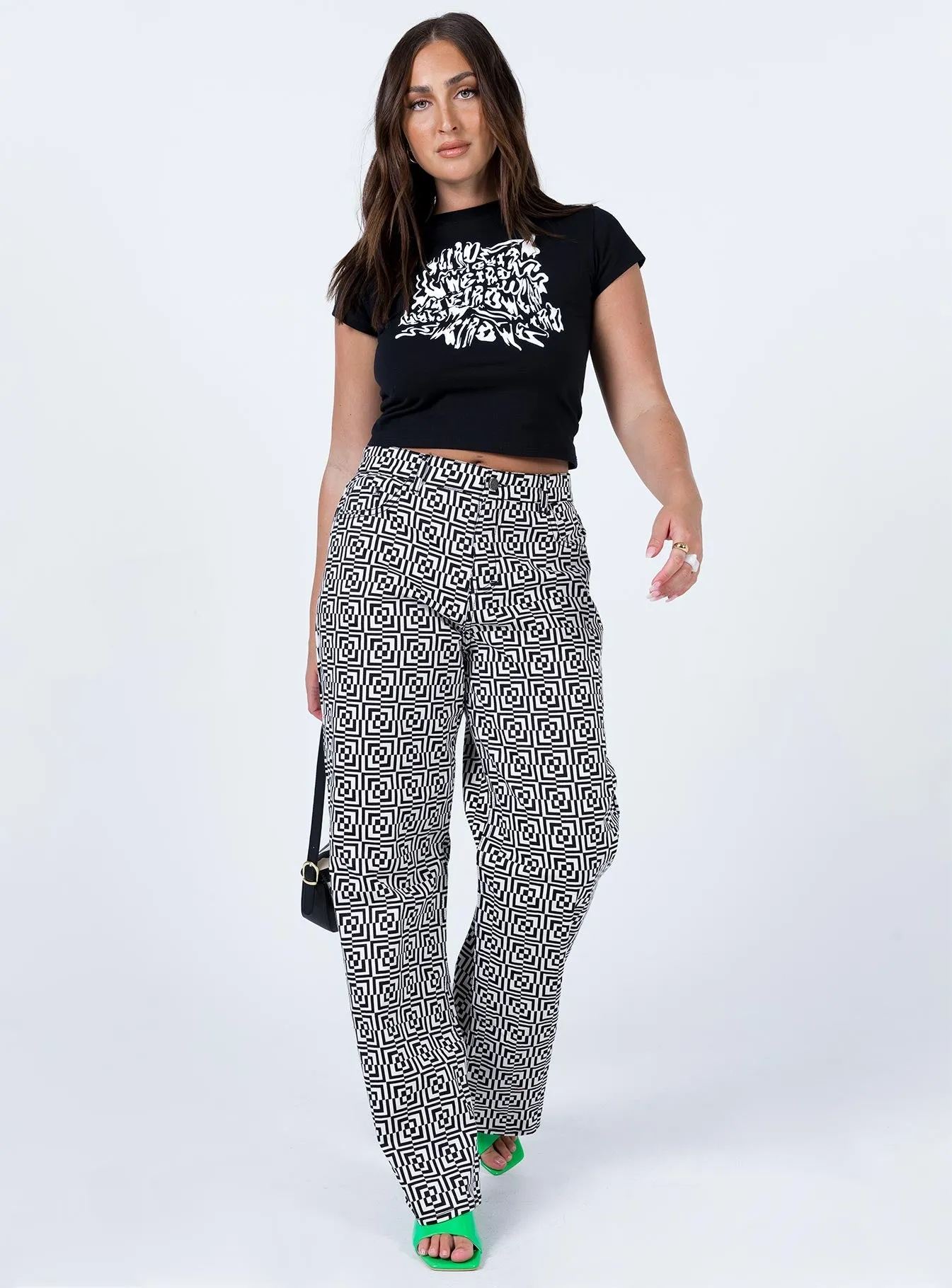 Motel Parallel Jeans Optic Square Black / White Timeless Feel