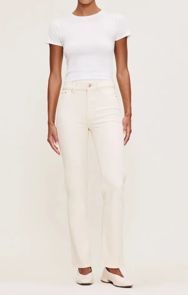 Halle Straight Instasculpt in Ecru Rubberized grip Non Restrictive Fit