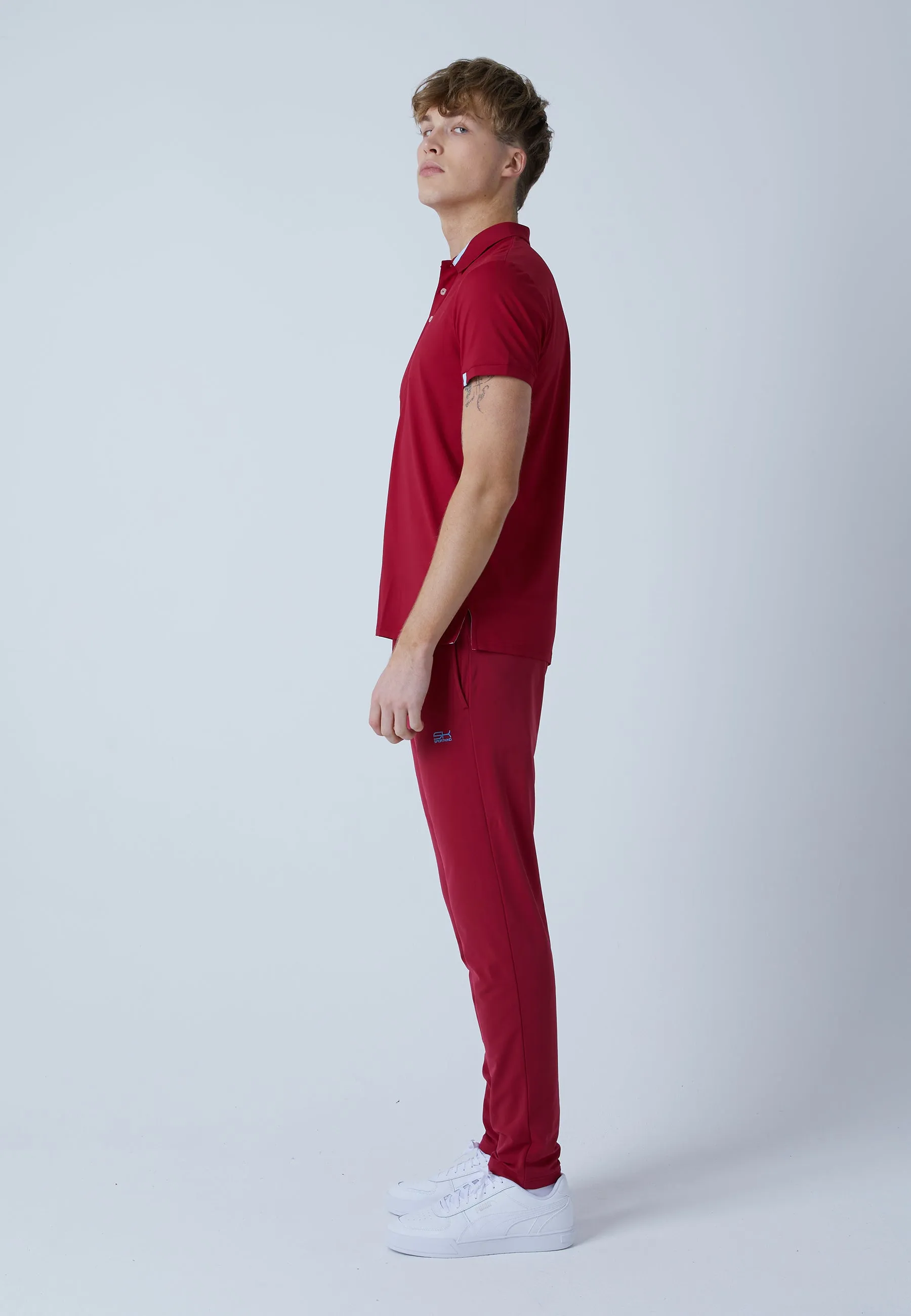 Men & boys Tennis Polo Shirt, bordeaux red Summer Favorite Chilly Comfort Wear