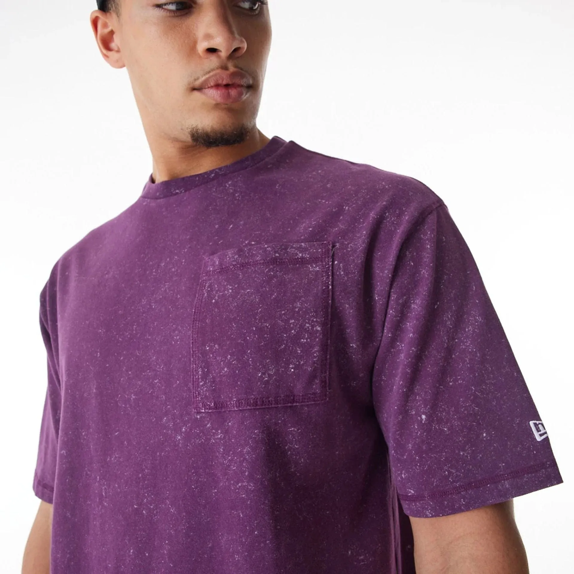 FadeResistant Coating Fur combination New Era Wash Dark Purple Oversized T-Shirt